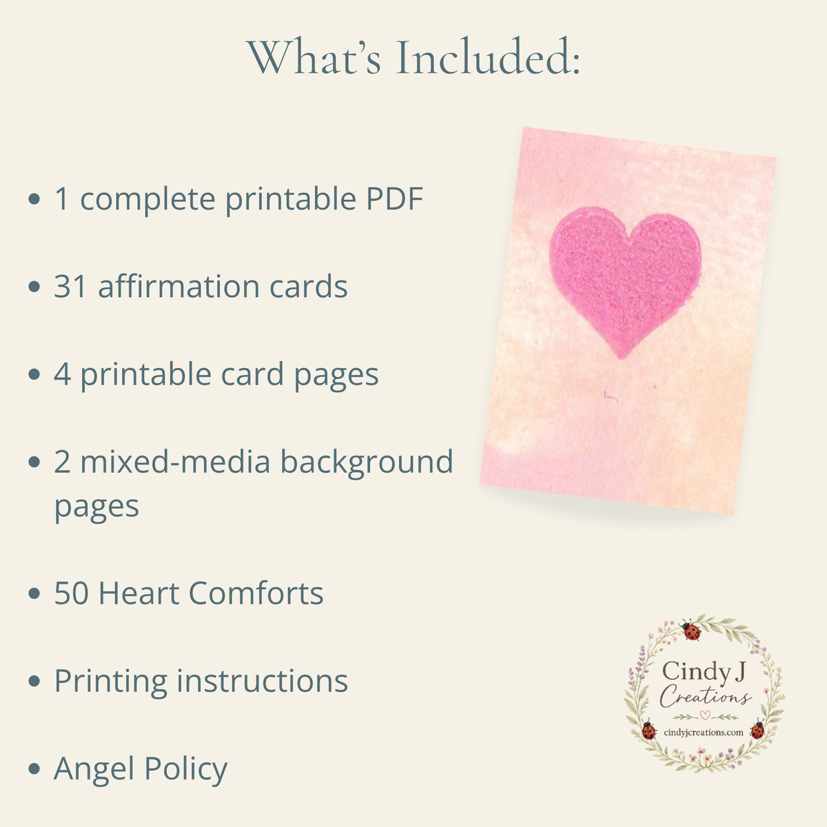 Pink Sunset III Affirmation Deck (Digital Download)