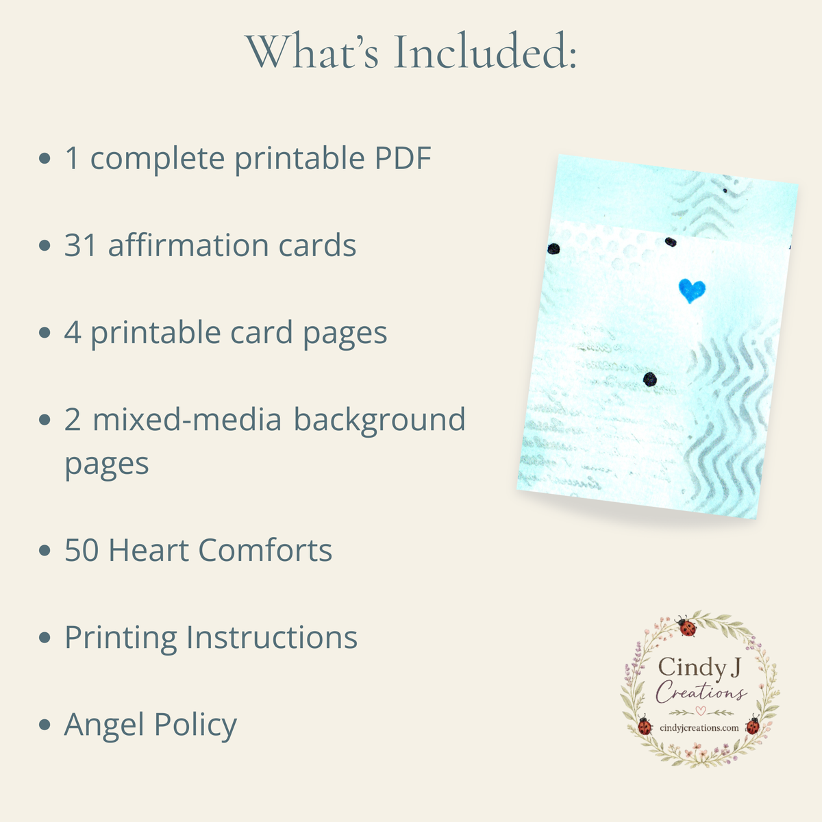 Whispering Waters Affirmation Deck (Digital Download)