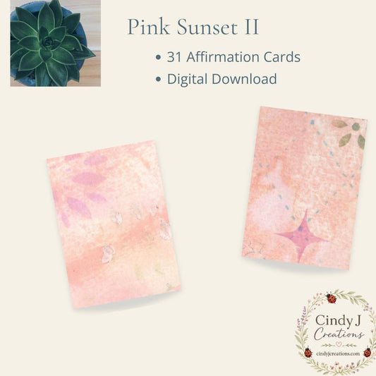 Pink Sunset II Affirmation Deck